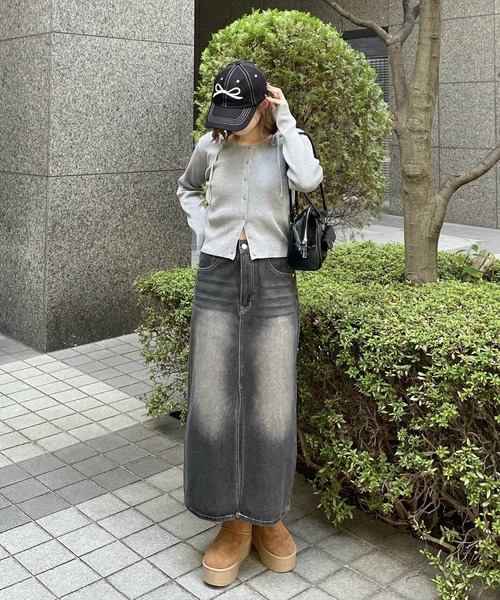 clear（クリア）の「肩リボンニットカーディガン[オフィスカジュアル 着回し抜群 大人]≪再入荷≫（カーディガン/ボレロ・レディース・アイボリー/ブラック/イエロー/グレー・F）」の18枚目の写真