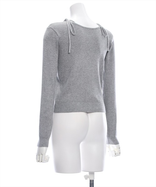 clear（クリア）の「肩リボンニットカーディガン[オフィスカジュアル 着回し抜群 大人]≪再入荷≫（カーディガン/ボレロ・レディース・アイボリー/ブラック/イエロー/グレー・F）」の11枚目の写真