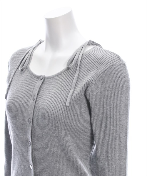 clear（クリア）の「肩リボンニットカーディガン[オフィスカジュアル 着回し抜群 大人]≪再入荷≫（カーディガン/ボレロ・レディース・アイボリー/ブラック/イエロー/グレー・F）」の14枚目の写真