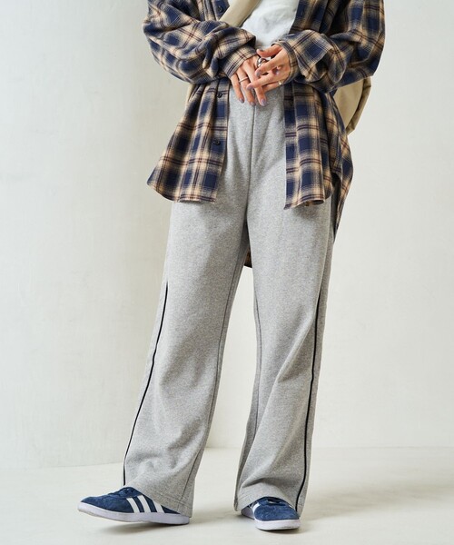 FREAK'S STORE（フリークスストア）の「限定展開　ライン 裏起毛 スウェットパンツ（セットアップ対応）（スウェットパンツ・レディース・スミクロ/杢グレー/ネイビー/ライトグレー・SMALL/MEDIUM）」の10枚目の写真