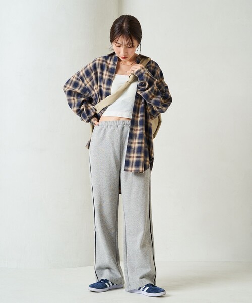 FREAK'S STORE（フリークスストア）の「限定展開　ライン 裏起毛 スウェットパンツ（セットアップ対応）（スウェットパンツ・レディース・スミクロ/杢グレー/ネイビー/ライトグレー・SMALL/MEDIUM）」の13枚目の写真