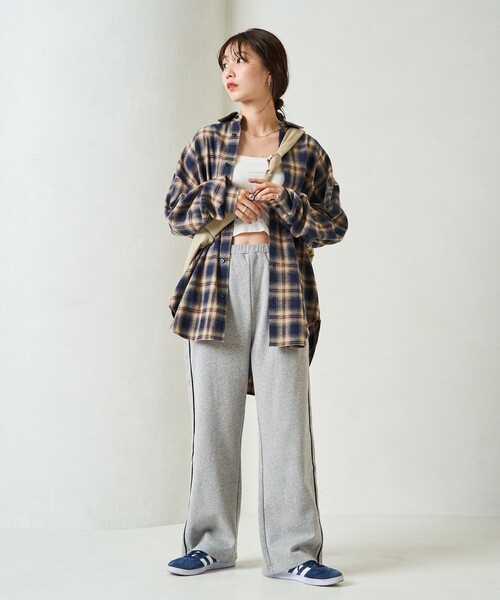 FREAK'S STORE（フリークスストア）の「限定展開　ライン 裏起毛 スウェットパンツ（セットアップ対応）（スウェットパンツ・レディース・スミクロ/杢グレー/ネイビー/ライトグレー・SMALL/MEDIUM）」の14枚目の写真