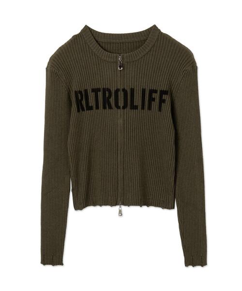 dispark（ディスパーク）の「DISPARK/シンプルロゴWZIPニット（カーディガン/ボレロ・レディース・カーキ/アイボリー・FREE）」の11枚目の写真