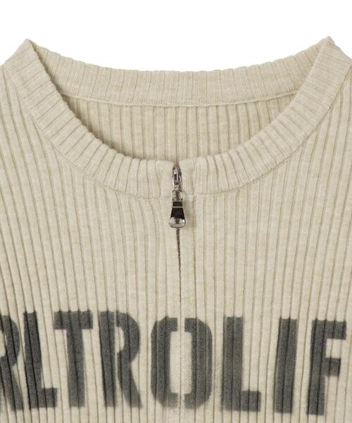 dispark（ディスパーク）の「DISPARK/シンプルロゴWZIPニット（カーディガン/ボレロ・レディース・カーキ/アイボリー・FREE）」の14枚目の写真