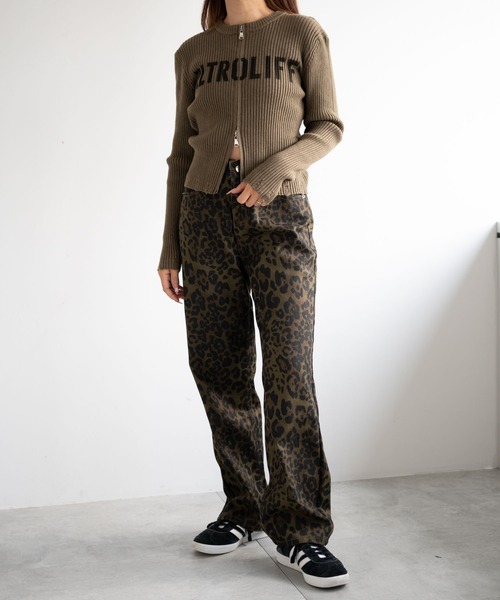 dispark（ディスパーク）の「DISPARK/シンプルロゴWZIPニット（カーディガン/ボレロ・レディース・カーキ/アイボリー・FREE）」の4枚目の写真