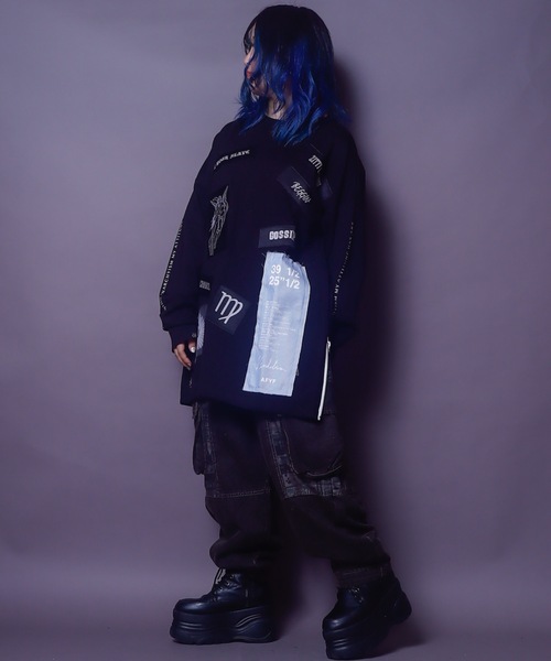 rovtski(ロフトスキー)の「アートプリントワイドカーゴパンツ(カーゴパンツ・レディース・ブラック・FREE)」の5枚目の写真