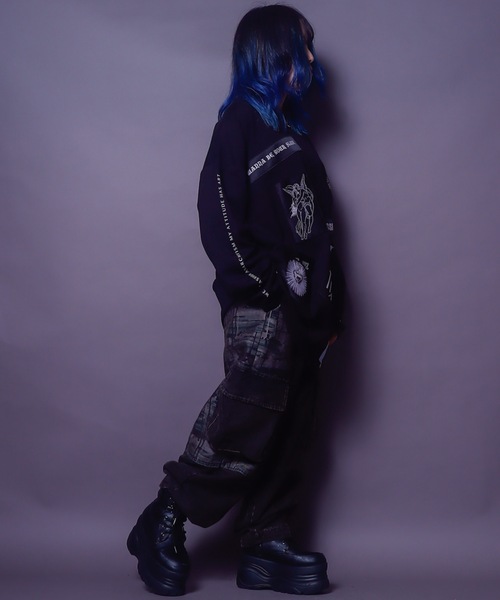 rovtski(ロフトスキー)の「アートプリントワイドカーゴパンツ(カーゴパンツ・レディース・ブラック・FREE)」の8枚目の写真