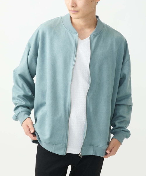 MK MICHEL KLEIN HOMME (エムケーミッシェルクランオム)の「MA-1ブルゾン / ポンチスエードジャージ(ブルゾン・メンズ・サンドベージュ/アイボリー/ブルー/チャコールグレー・46/48)」の4枚目の写真