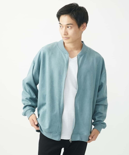 MK MICHEL KLEIN HOMME (エムケーミッシェルクランオム)の「MA-1ブルゾン / ポンチスエードジャージ(ブルゾン・メンズ・サンドベージュ/アイボリー/ブルー/チャコールグレー・46/48)」の6枚目の写真