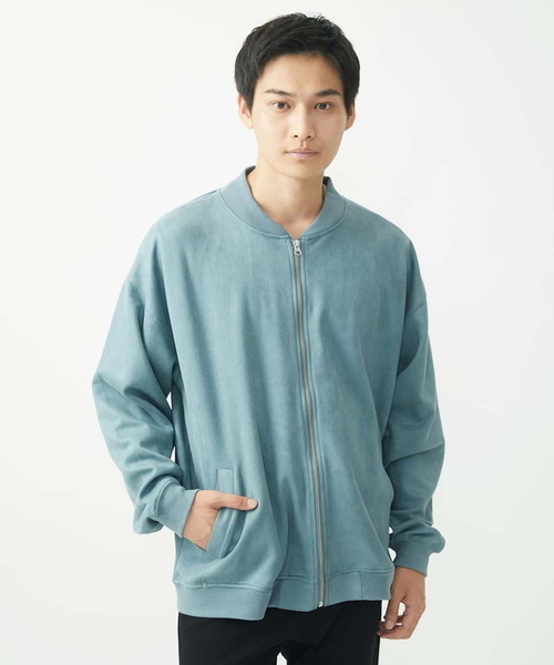 MK MICHEL KLEIN HOMME (エムケーミッシェルクランオム)の「MA-1ブルゾン / ポンチスエードジャージ(ブルゾン・メンズ・サンドベージュ/アイボリー/ブルー/チャコールグレー・46/48)」の7枚目の写真