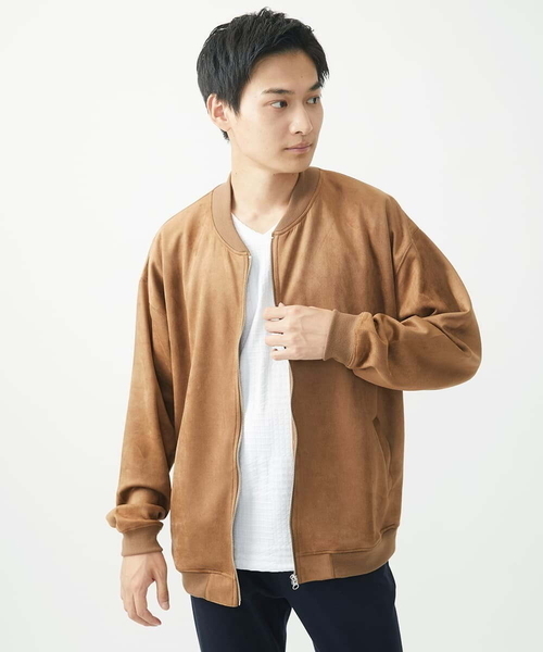 MK MICHEL KLEIN HOMME (エムケーミッシェルクランオム)の「MA-1ブルゾン / ポンチスエードジャージ(ブルゾン・メンズ・サンドベージュ/アイボリー/ブルー/チャコールグレー・46/48)」の22枚目の写真