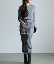 Sawa a la mode（サワアラモード）の「スリムニット切替リブワンピース（ワンピース）」