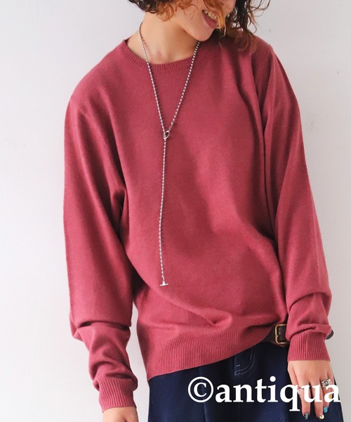 antiqua（アンティカ）の「カシミヤタッチニット（ニット/セーター・レディース・レッド/ブルー系その他/ブルー/ホワイト系その他/ホワイト/グレー系その他/グレー/パープル系その他/パープル/ブラック系その他/ブラック/グリーン系その他/グリーン/ベージュ系その他/ベージュ/ピンク系その他/ピンク/レッド系その他・R/P）」の15枚目の写真