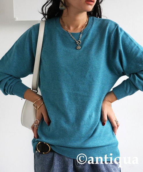 antiqua（アンティカ）の「カシミヤタッチニット（ニット/セーター・レディース・レッド/ブルー系その他/ブルー/ホワイト系その他/ホワイト/グレー系その他/グレー/パープル系その他/パープル/ブラック系その他/ブラック/グリーン系その他/グリーン/ベージュ系その他/ベージュ/ピンク系その他/ピンク/レッド系その他・R/P）」の11枚目の写真