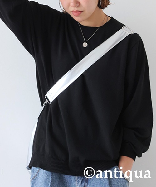 antiqua（アンティカ）の「カシミヤタッチニット（ニット/セーター・レディース・レッド/ブルー系その他/ブルー/ホワイト系その他/ホワイト/グレー系その他/グレー/パープル系その他/パープル/ブラック系その他/ブラック/グリーン系その他/グリーン/ベージュ系その他/ベージュ/ピンク系その他/ピンク/レッド系その他・R/P）」の3枚目の写真