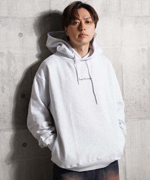1111clothing（ワンフォークロージング）の「裏起毛 ロゴ刺繍 ワイドパーカー / Lined Wide Hoodie with Embroidered Logo（パーカー・メンズ・アッシュ/グレイッシュベージュ/ホワイト・M/L）」の22枚目の写真