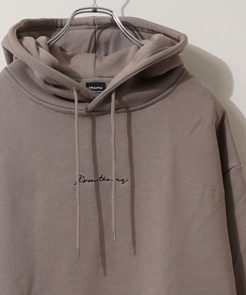 1111clothing（ワンフォークロージング）の「裏起毛 ロゴ刺繍 ワイドパーカー / Lined Wide Hoodie with Embroidered Logo（パーカー・メンズ・アッシュ/グレイッシュベージュ/ホワイト・M/L）」の11枚目の写真