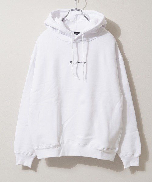 1111clothing（ワンフォークロージング）の「裏起毛 ロゴ刺繍 ワイドパーカー / Lined Wide Hoodie with Embroidered Logo（パーカー・メンズ・アッシュ/グレイッシュベージュ/ホワイト・M/L）」の4枚目の写真