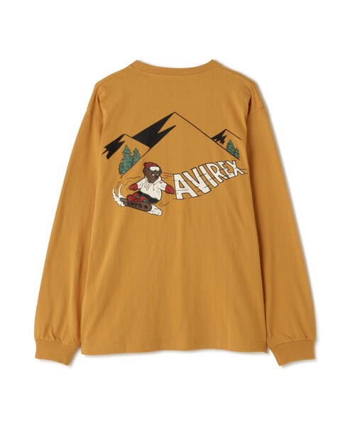 【セール】《WEB&DEPOT限定》L/S T-SHIRT SNOW BOARDER BEAR（Tシャツ/カットソー）｜AVIREX（アヴィレックス）