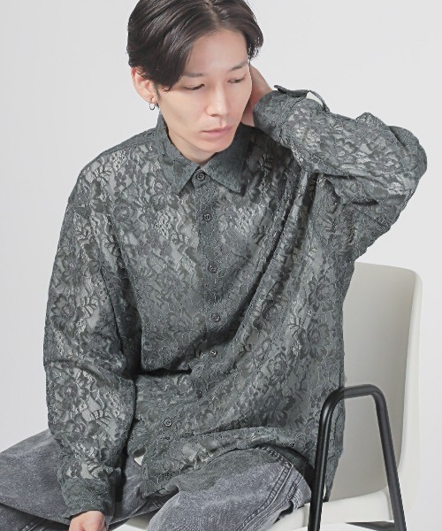 極美品 レオナールスポーツ 魚柄 刺繍 袖2WAY ロング丈 長袖 シアーシャツ 極美品 レオナールスポーツ 魚柄 刺繍 袖2WAY ロング丈 長袖