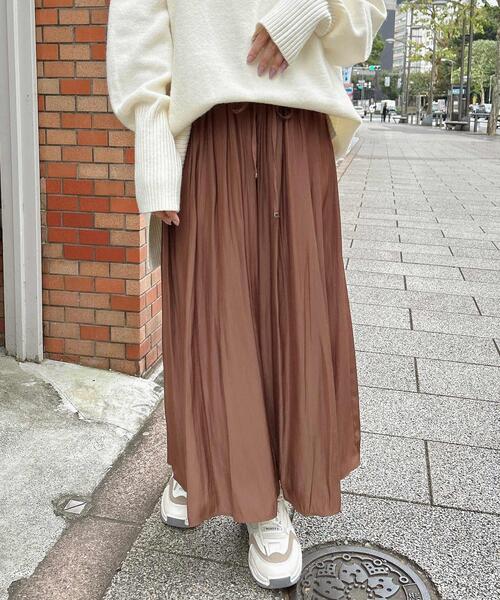 INGNI（イング）の「サテンスカーチョ（その他パンツ・レディース・ブラウン/チャコールグレー/カーキ/ライトグレー・FREE）」の3枚目の写真