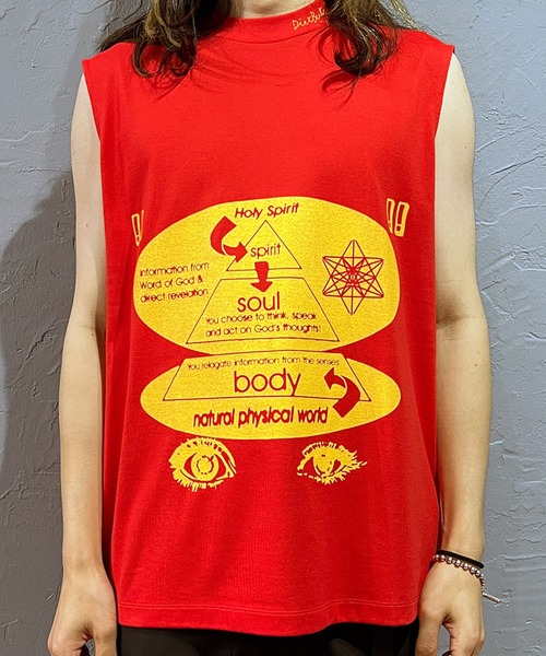 【セール】DIET BUTCHER/ダイエットブッチャー×NEW YOAKE POST/ニューヨアケポスト No sleeve T-shirt ノースリーブTシャツ（Tシャツ/カットソー）｜DIET BUTCHER（ダイエットブッチャー） 6,050円