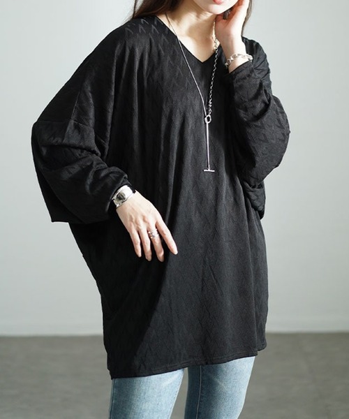 三角ジャガードVネックドルマンプルオーバー（Tシャツ/カットソー）｜GOLDJAPAN（ゴールドジャパン）