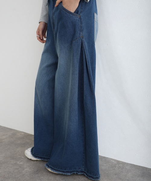 ElegChic（エレグシック）の「ハイウエストバギーサロペパンツ（サロペット/オーバーオール・レディース・ネイビー/ブルー/ネイビー系・M/L/XL/XXL/4L）」の5枚目の写真