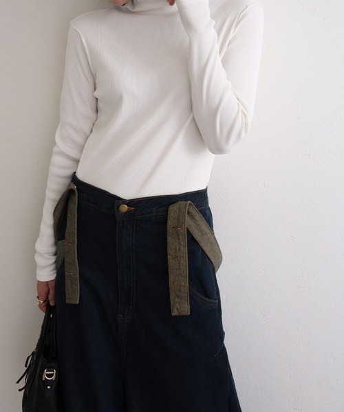 ElegChic（エレグシック）の「ハイウエストバギーサロペパンツ（サロペット/オーバーオール・レディース・ネイビー/ブルー/ネイビー系・M/L/XL/XXL/4L）」の15枚目の写真