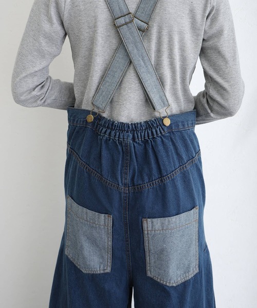 ElegChic（エレグシック）の「ハイウエストバギーサロペパンツ（サロペット/オーバーオール・レディース・ネイビー/ブルー/ネイビー系・M/L/XL/XXL/4L）」の18枚目の写真