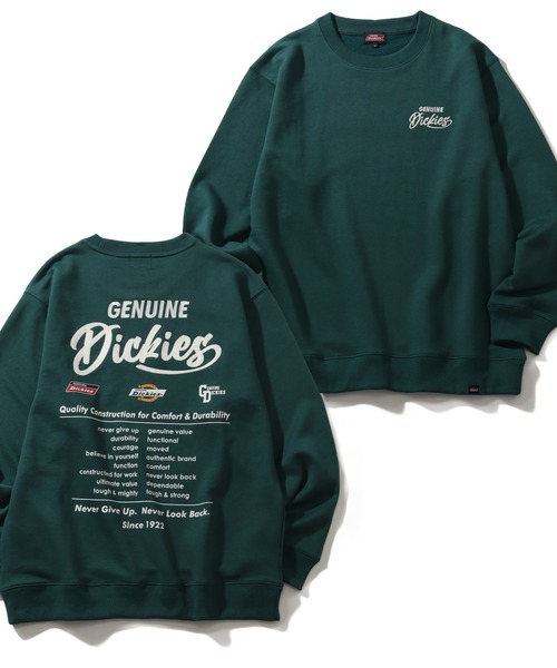 Dickies(ディッキーズ)の「【GENUINE DICKIES/ジェニュインディッキーズ】 裏毛 刺繍&プリント クルーネック 長袖 トレーナー(スウェット・メンズ・グリーン/アッシュグレー/グレイッシュベージュ/スミクロ・XL/M/L)」の4枚目の写真