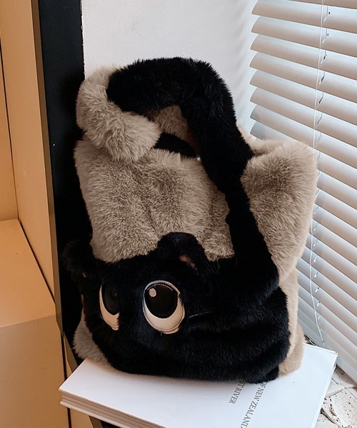 Miniministore（ミニミニストア）の「ファートートバッグ ふわふわ 猫柄鞄秋冬（トートバッグ・レディース・グリーン/サーモンピンク/アイボリー系1/アイボリー系2/スモークピンク/グレー/ブラウン・FREE）」の21枚目の写真
