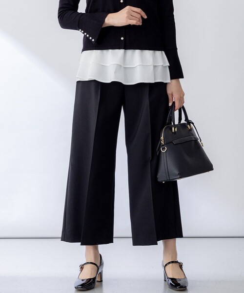 組曲(クミキョク)の「オシャクロス ガウチョパンツ(その他パンツ・レディース・ネイビー系/アイボリー系/ベージュ系/ブラック系/グレー系9・1/2/3)」の2枚目の写真