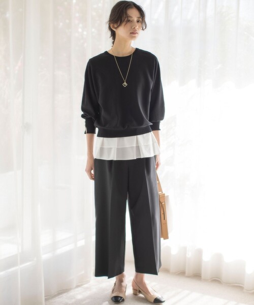 組曲(クミキョク)の「オシャクロス ガウチョパンツ(その他パンツ・レディース・ネイビー系/アイボリー系/ベージュ系/ブラック系/グレー系9・1/2/3)」の19枚目の写真