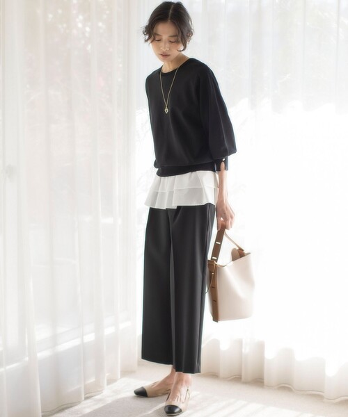 組曲(クミキョク)の「オシャクロス ガウチョパンツ(その他パンツ・レディース・ネイビー系/アイボリー系/ベージュ系/ブラック系/グレー系9・1/2/3)」の20枚目の写真