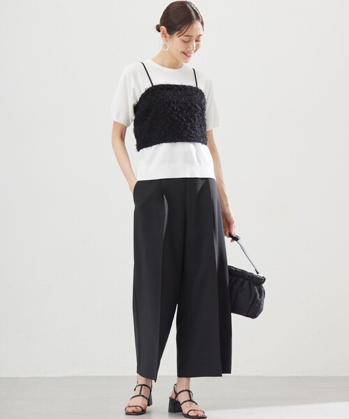 組曲(クミキョク)の「オシャクロス ガウチョパンツ(その他パンツ・レディース・ネイビー系/アイボリー系/ベージュ系/ブラック系/グレー系9・1/2/3)」の21枚目の写真