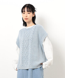 2WAYインディゴ ニットベスト