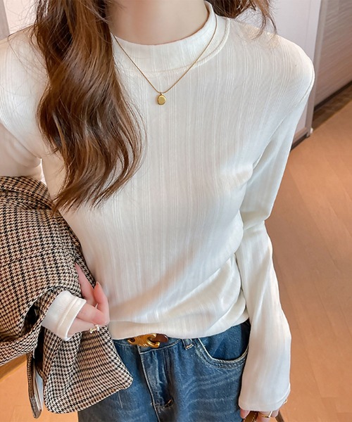 blackdia ocean(ブラックダイヤオーシャン)の「blackdia ocean クルーネックリブカットソー(Tシャツ/カットソー・レディース・ブルー/ベージュ/グレイッシュベージュ/ブラック/ホワイト/ブラウン/グレー・SMALL/LARGE/MEDIUM)」の21枚目の写真