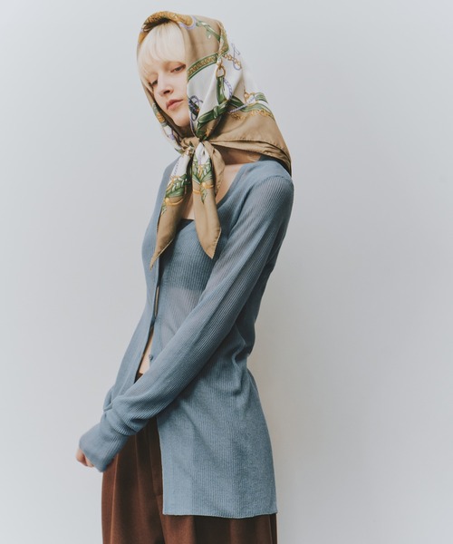 UVカットシアースリットニットカーディガン（カーディガン