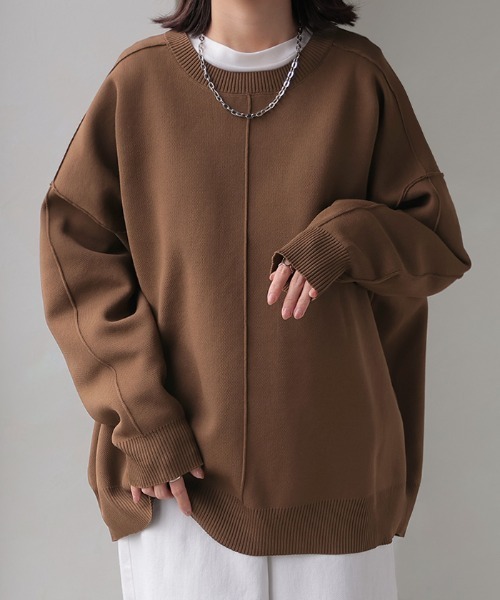 HUG.U（ハグユー）の「オーバーサイズスポンジニット（ニット/セーター