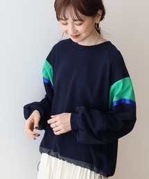 異素材ドロストラインスウェット