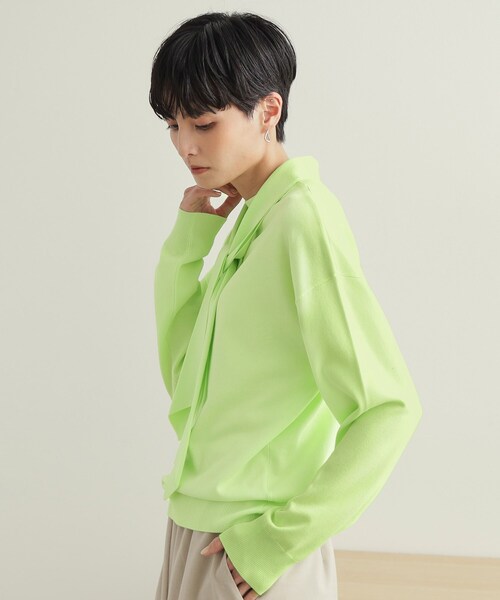 OPAQUE.CLIP（オペークドットクリップ）の「ボウタイニット【洗濯洗い可/抗ピル】（ニット/セーター・レディース・ライトグリーン/ライトグレー/ホワイト・42/40/38）」の12枚目の写真