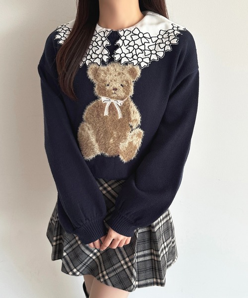 apres jour（アプレジュール）の「ふわふわ起毛ベアニット【ZOZOTOWN