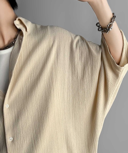 Classical Origin(クラシカルオリジン)の「【Classical Origin】「抜け感纏う。」リンクル加工ドレープドルマンシャツ/Wrinklefinish Dolman Sleeve Shirt(シャツ/ブラウス・メンズ・アイボリー/チャコール・ONE SIZE)」の21枚目の写真