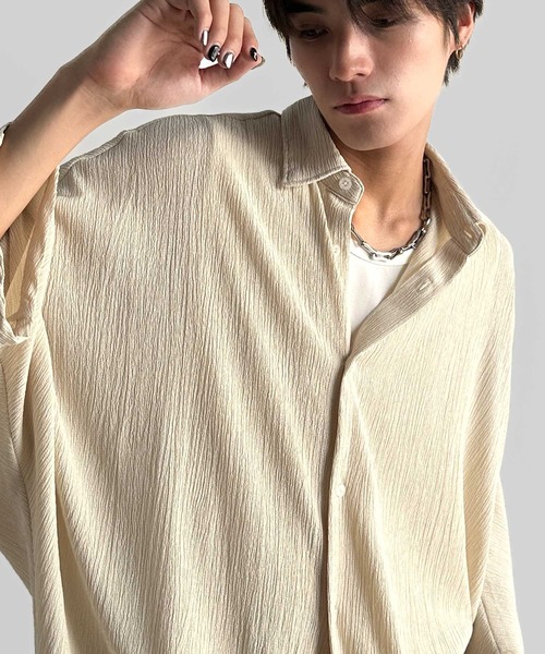 Classical Origin(クラシカルオリジン)の「【Classical Origin】「抜け感纏う。」リンクル加工ドレープドルマンシャツ/Wrinklefinish Dolman Sleeve Shirt(シャツ/ブラウス・メンズ・アイボリー/チャコール・ONE SIZE)」の16枚目の写真