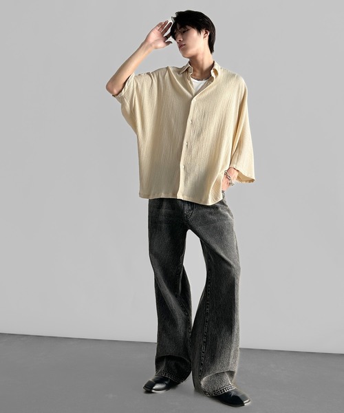 Classical Origin(クラシカルオリジン)の「【Classical Origin】「抜け感纏う。」リンクル加工ドレープドルマンシャツ/Wrinklefinish Dolman Sleeve Shirt(シャツ/ブラウス・メンズ・アイボリー/チャコール・ONE SIZE)」の19枚目の写真