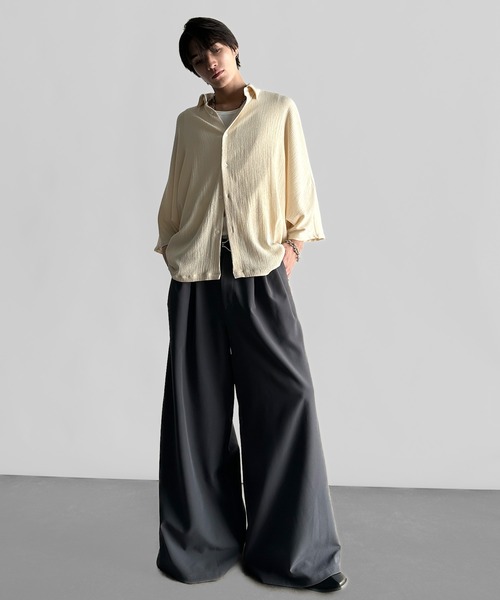 Classical Origin(クラシカルオリジン)の「【Classical Origin】「抜け感纏う。」リンクル加工ドレープドルマンシャツ/Wrinklefinish Dolman Sleeve Shirt(シャツ/ブラウス・メンズ・アイボリー/チャコール・ONE SIZE)」の13枚目の写真