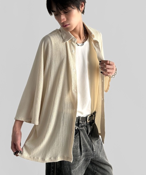Classical Origin(クラシカルオリジン)の「【Classical Origin】「抜け感纏う。」リンクル加工ドレープドルマンシャツ/Wrinklefinish Dolman Sleeve Shirt(シャツ/ブラウス・メンズ・アイボリー/チャコール・ONE SIZE)」の18枚目の写真