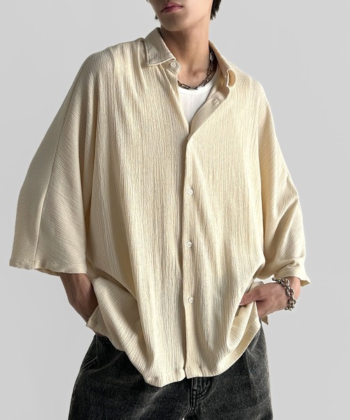 Classical Origin(クラシカルオリジン)の「【Classical Origin】「抜け感纏う。」リンクル加工ドレープドルマンシャツ/Wrinklefinish Dolman Sleeve Shirt(シャツ/ブラウス・メンズ・アイボリー/チャコール・ONE SIZE)」の17枚目の写真