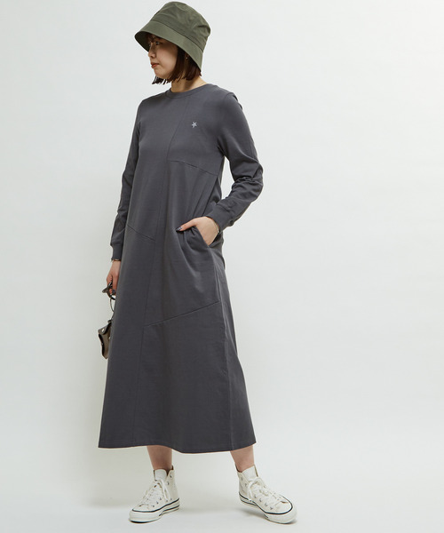 CONVERSE TOKYO（コンバーストウキョウ）の「RANDOM PANEL LONG-SLEEVE DRESS（ワンピース・レディース・ブラック/チャコールグレー/グレー・FREE）」の14枚目の写真